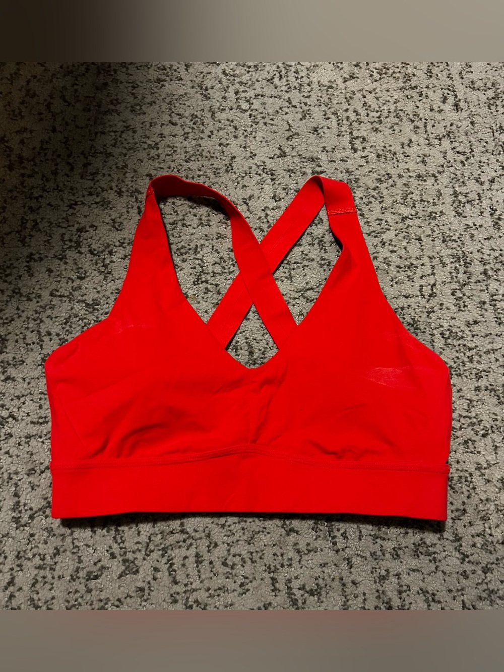 PrAna Red Lanya Criss Cross Back Padded Sports Bra Size Medium